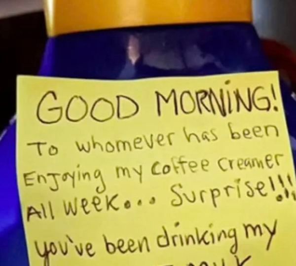 Woman Swiftly Deals with Coworker’s Creamer Theft