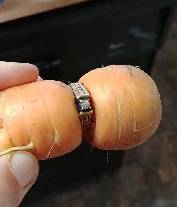 Woman Finds Lost Ring Around a Carrot After 15 Years