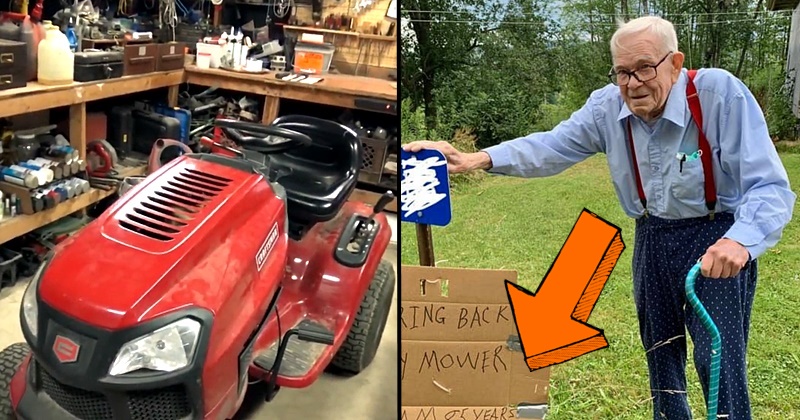 Elderly Man Whose Lawn Mower Was Stolen Posts Sign For Thief, Gets Unanticipated Outcome